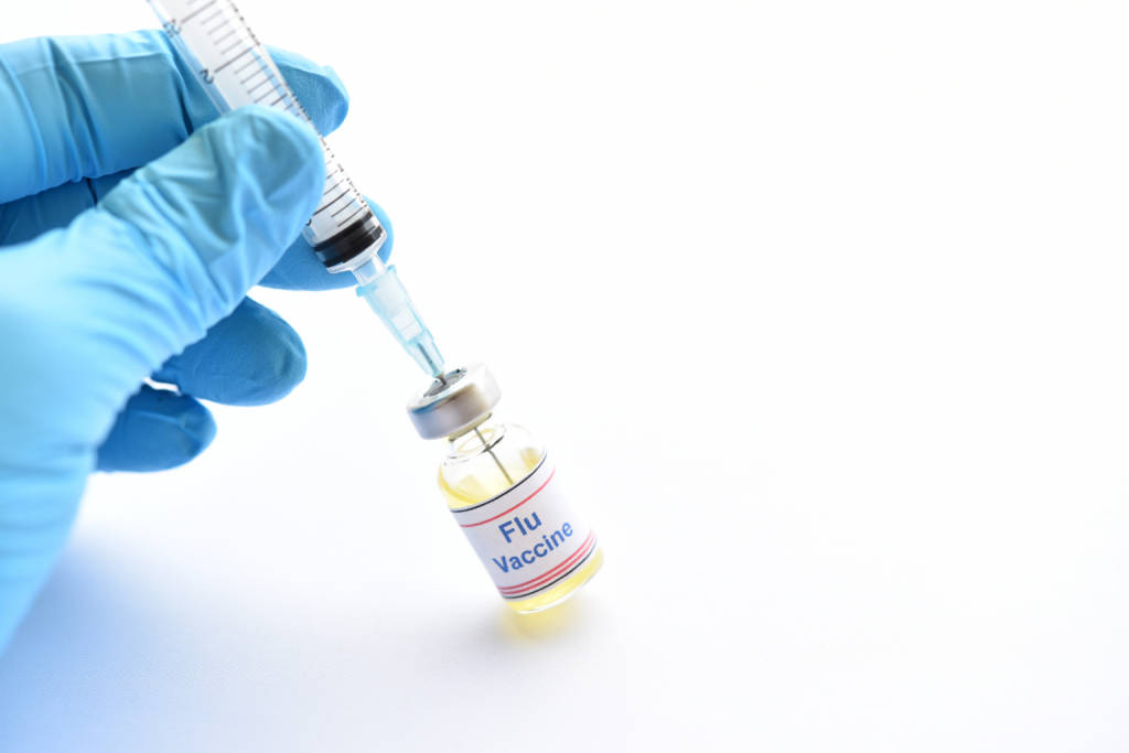 Syringe in flu vial